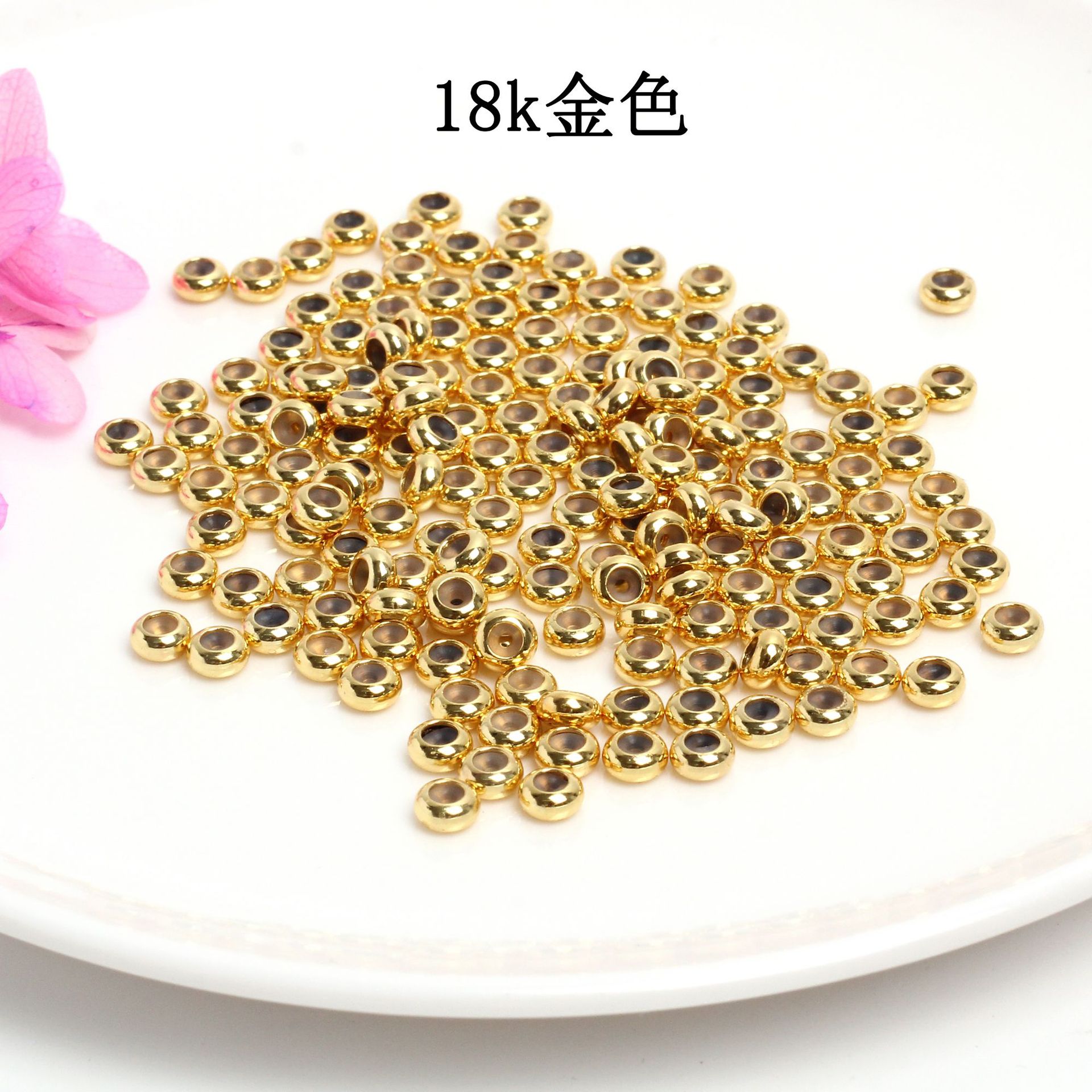 14K envuelto en oro color preservando silicona cuentas de cobre cuentas ajustables silicona posicionamiento cuentas collar pulsera pendientes espaciador perlas material