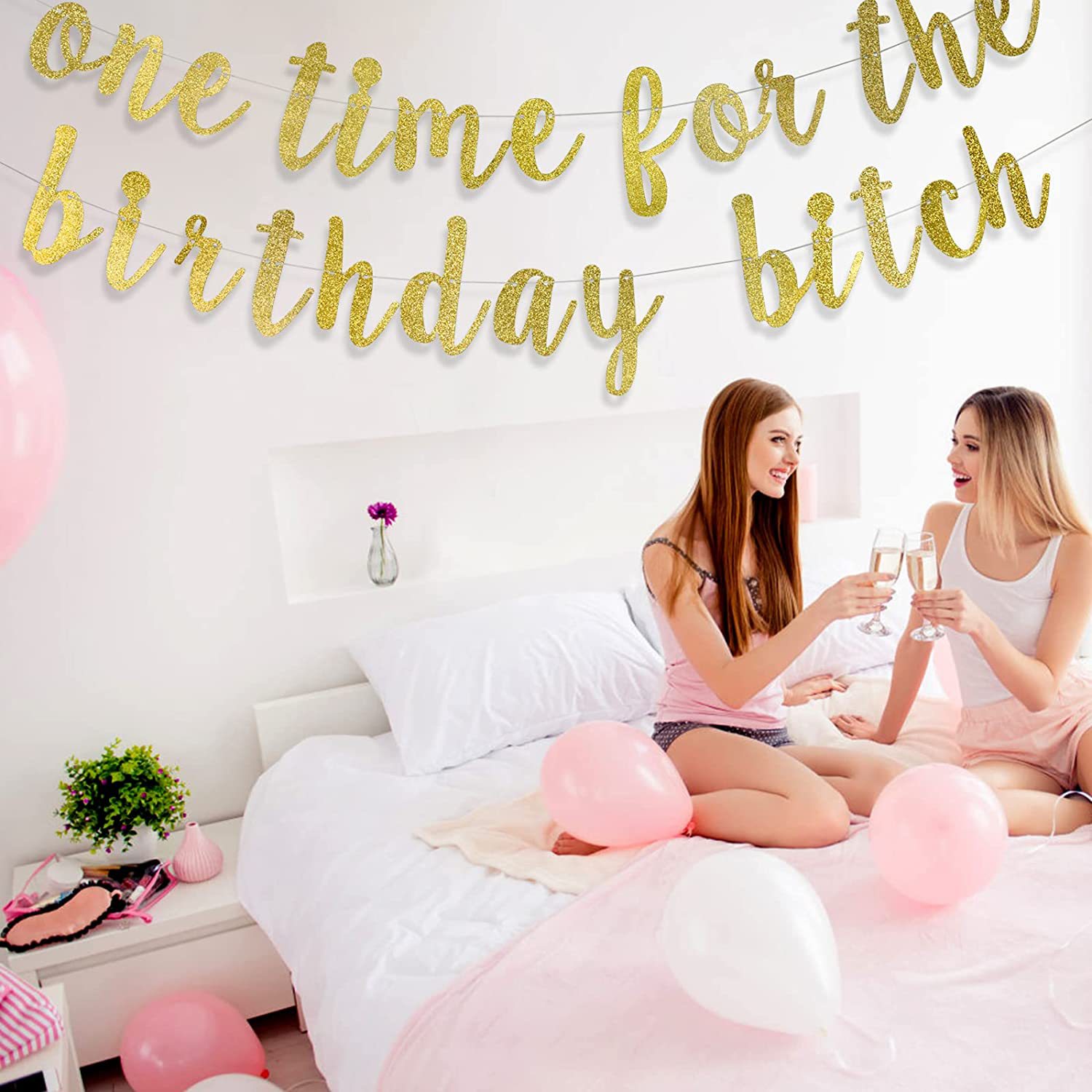 Oro Rosa cumpleaños carta fiesta inglés cumpleaños fiesta decoración brillo guirnalda decoración Feliz cumpleaños arreglo
