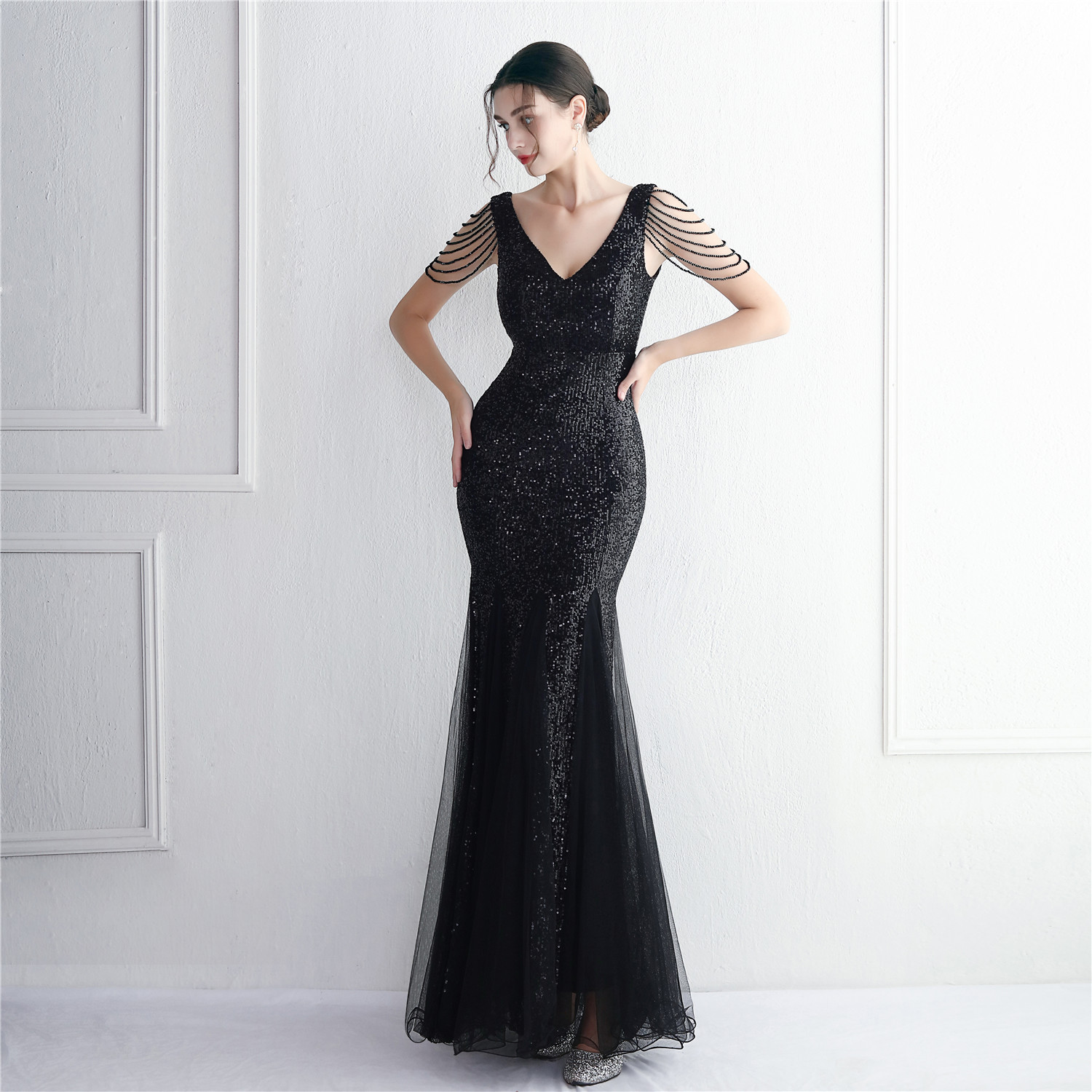 D9427 1720K VÁY ĐẦM LIỀN THÂN DỰ TIỆC NỮ YIEOUBA DÁNG ÔM BODY GỢI CẢM SEXY LƯỚI MỎNG THỜI TRANG NỮ G05 SẢN PHẨM MỚI