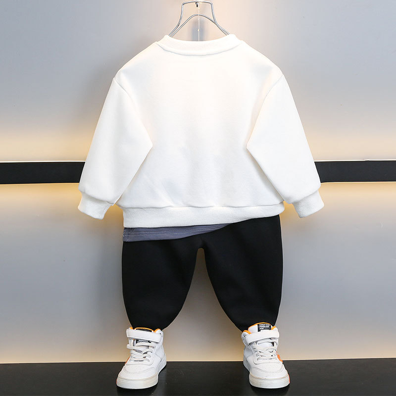 6383 traje de suéter para niños 2025 primavera y otoño nuevo estilo niño Han Fan otoño estilo occidental bebé moda de dos piezas