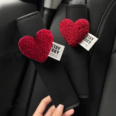 Cute Women's All-Season Ice Silk | Sürətlər qutusu və əl tormozu başlıqları - ice-silk-style-2-red-heart-shoulder-pads