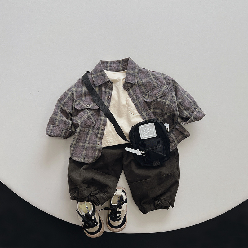 Camisa a cuadros de otoño para niños versátil estilo coreano para niñas nueva camisa otoño e invierno Bebé para niños capa superior casual