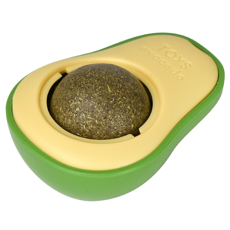 Celebridad en línea tamaño pequeño aguacate catnip bola diversión gato juguete insecto Billa fruta gato divertido aliviar gato tapado suministros al por mayor