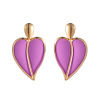 Fashionable metal earrings for leisure heart-shaped