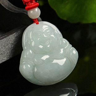 Authentic Certificate of Delivery Natural Burmese A Goods Jade Jade Buddha Pendant Smiling Buddha Maitreya Buddha Ice Jade Pendant Hanging