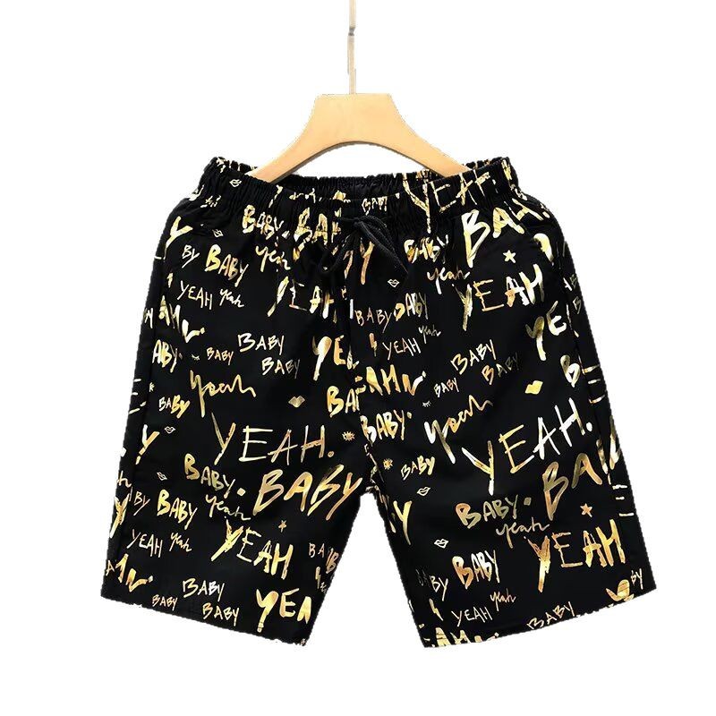 Bedrukte herenshorts met 3D-contourbies, losse casual strandshorts, zomerse mode essentials, ademende, sneldrogende stof._voghion.com
