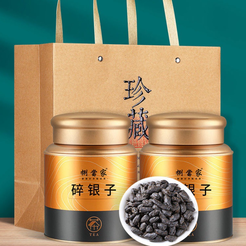 Yunnan Ancient trees Scrap Silver Fossil Super Glutinous rice Pu 'er Tea Cooked tea Old tea Tea Gift box packaging 500g