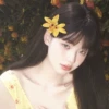 Yellow orchid duckbill clip (AA0636)
