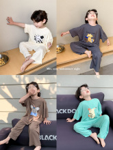 男童睡衣新款夏季童装家居服2024宝宝短袖套装韩版儿童夏装小男孩