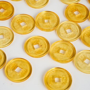 Factory Direct Sales Five Emperors Qianlong Tongbao Coins Citrine Copper Coin Ornaments Spot Wholesale Lucky Citrine