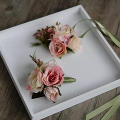 胸花卸売り結婚式森系薔薇シミュレーション花新郎新婦貴賓送親ブローチ別花襟花手首花