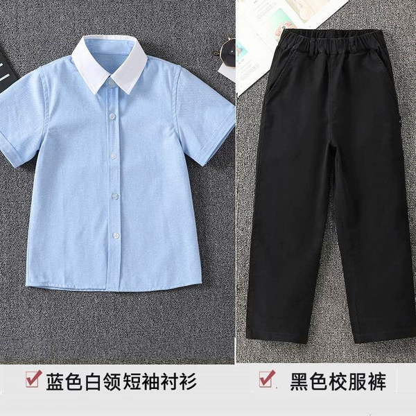 Black trousers, with short sleeve