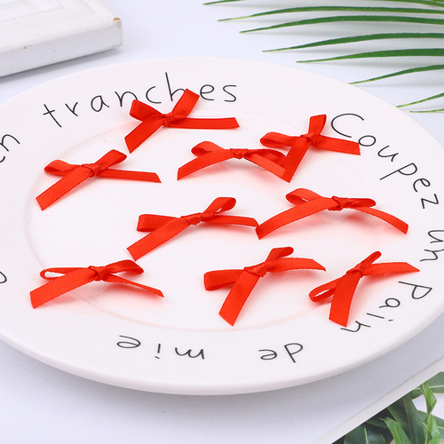 0.6mm polyester ribbon hand-tied small bow colorful ribbon bow DIY clothing accessories wedding candy box accessories