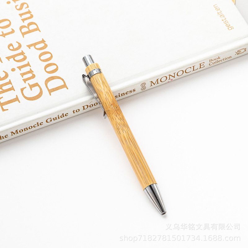竹ペン卸売りホテル事務学生広告ギフトペンを押してロゴスポット竹ボールペンを印刷することができる|undefined