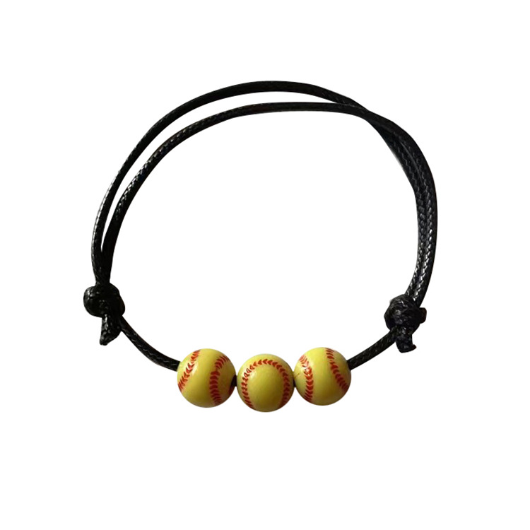 垒球(黄色棒球)(黑绳)