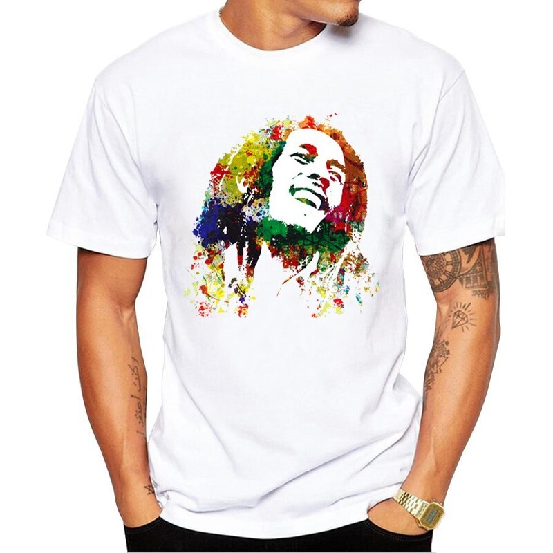 2018 Cross-border Hot Selling Bob Marley Rock Reggae Godfather European and American Fashion Brand Men's Printed Short-sleeved T-shirt