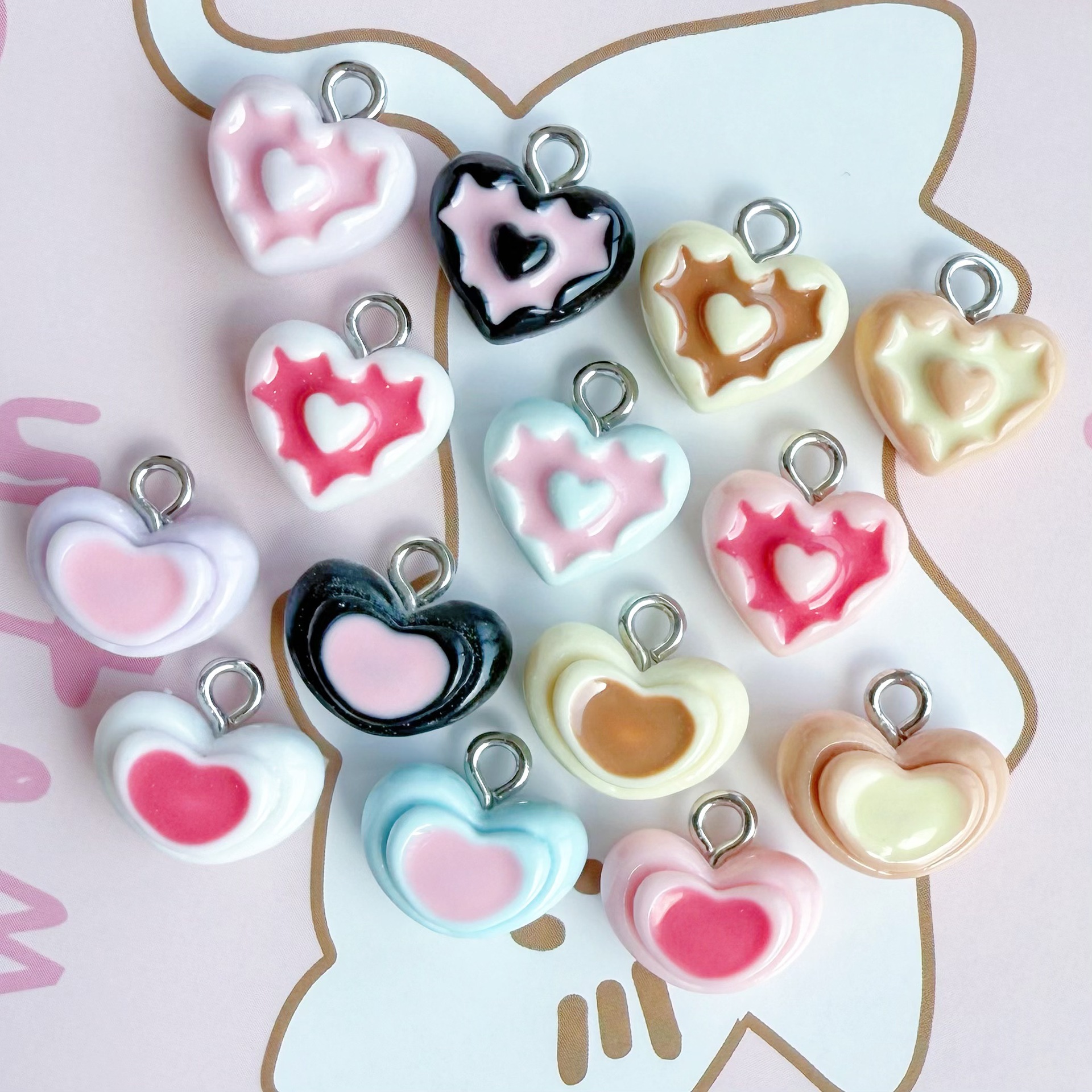 4g Weight Pendant Jewelry Making Type 11 * 13mm Jewelry Making Size DIY Ornament Accessories Classification 1 Piece Quantity Resin Material Heart Shape Pattern All Seasons Season Polished Finish Sweet Style 1 Piece 11 * 13mm Resin Heart Shape Polished Pendant DIY Ornament Accessories 17