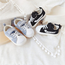 出口岛国春款魔术贴纯色球鞋儿童帆布鞋中性小板鞋子男女童鞋