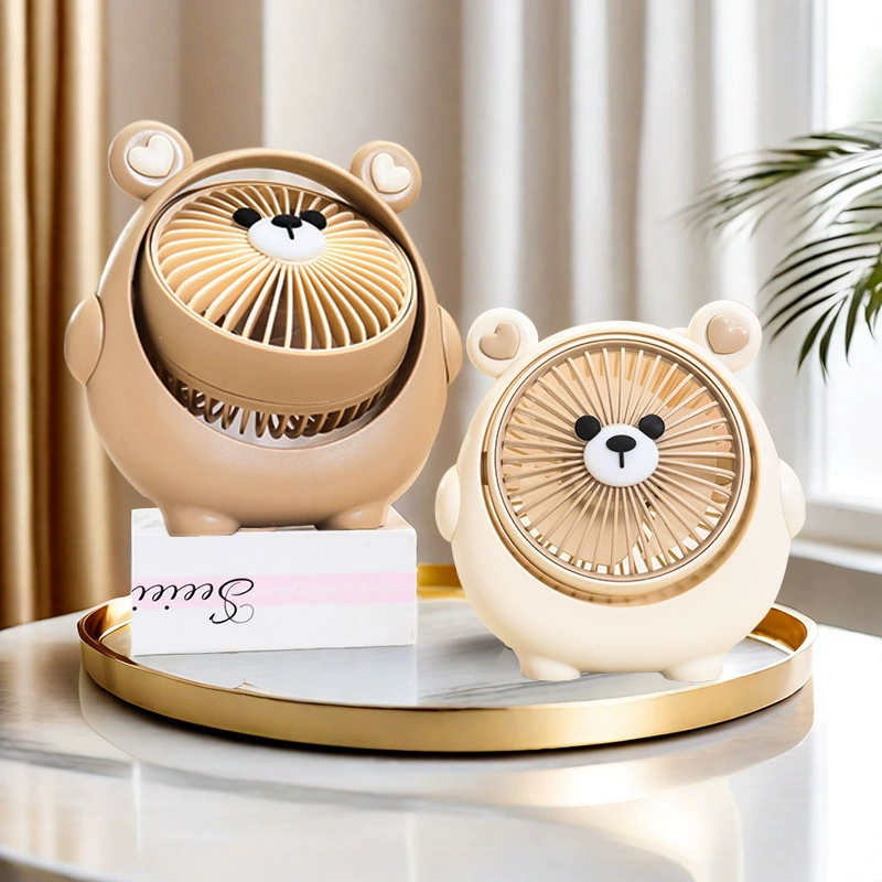 Новый стиль ins ветер медведь настольный маленький вентилятор USB-зарядка трехступенный сильный ветер регулируемый детский электрический вентилятор