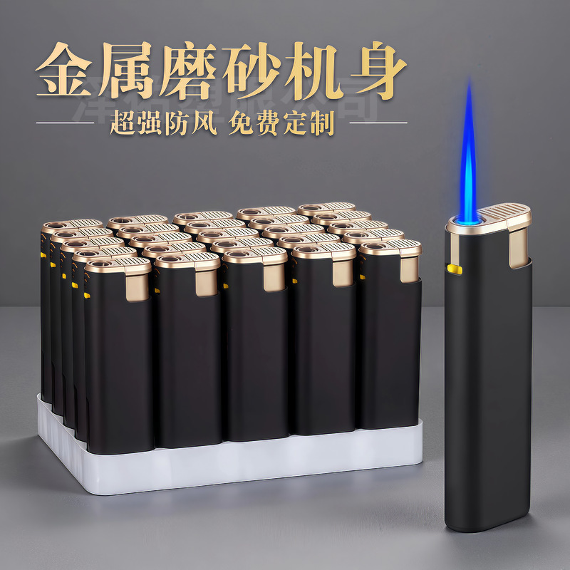 Trendy High-End Metal Windproof Lighter Custom-Made with Logo Printing Frosted Lighter New Model