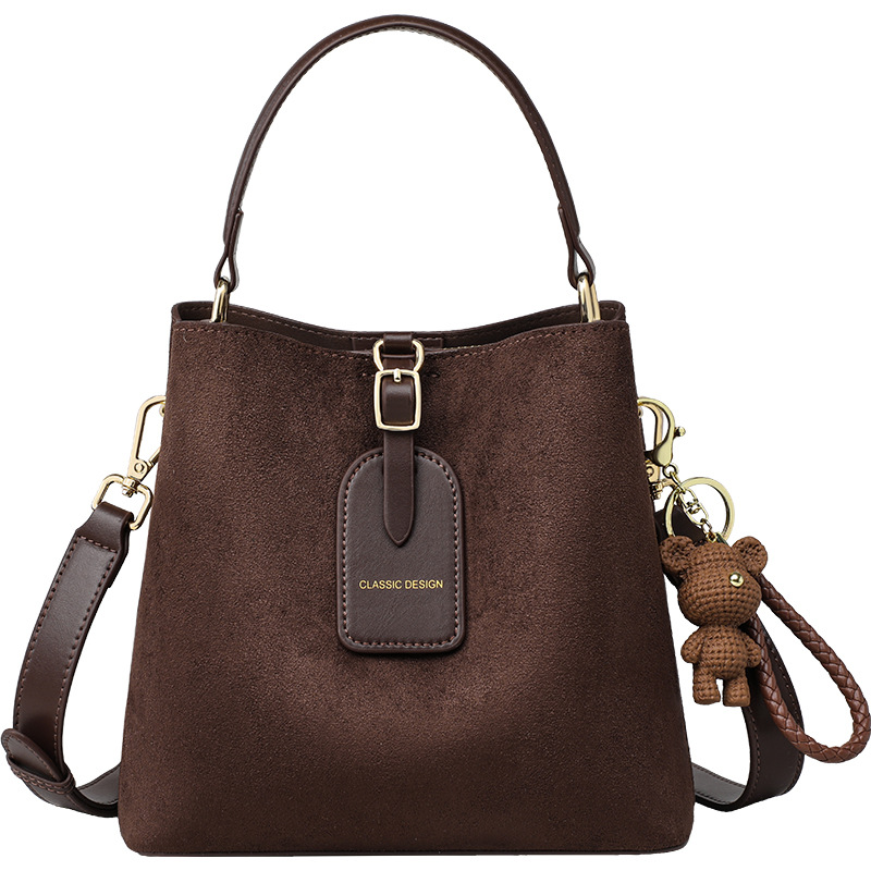 Borsa a secchiello da donna in vera pelle, modello 2026, grande capacità, alla moda, ideale per gli spostamenti quotidiani, da tenere in mano o a tracolla._voghion.com