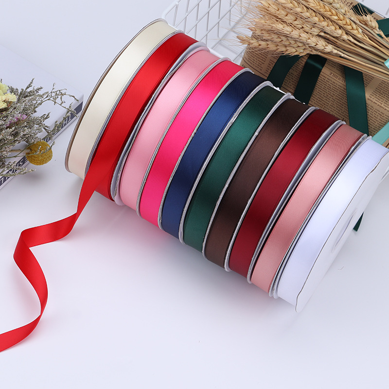 2cm de doble cara cinta de poliéster arco DIY cinta de la boda fresco ramo de frutas caja de regalo embalaje color ropa de satén