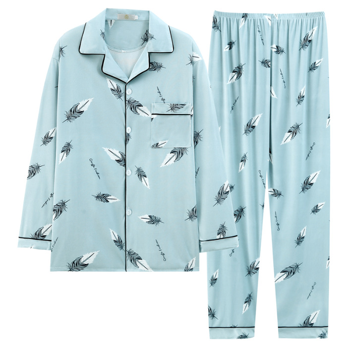 2024 nuevo pijama a cuadros para hombres primavera y otoño algodón de manga larga tamaño grande otoño y invierno para hombres se puede usar ropa para el hogar