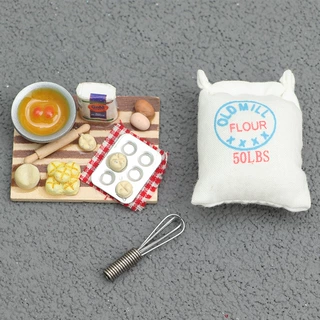 1:12迷你娃娃屋家具摆件dollhouse微缩厨房配件打蛋器点心台面粉