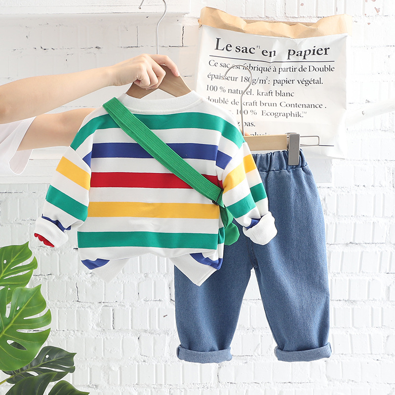 Casual Cartoon Stripe Cotton Boys clothing PAUL Sets display picture 3