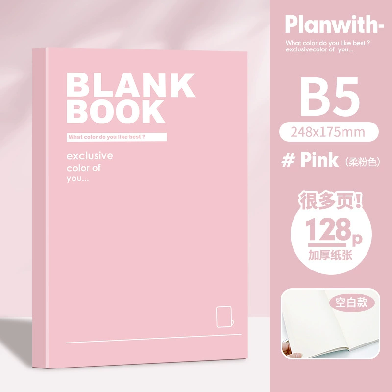 Notebook for Elementary Students, 128 Pages, A5/B5 Options, Thick Paper, Pastel Covers