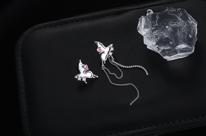 Fashion Butterfly Copper Plating Inlay Zircon Womenu0027S Earrings Necklace