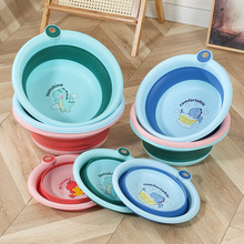 无异味加厚PP塑料洗脸盆批发家用折叠盆便携式可挂孔收纳现货速发