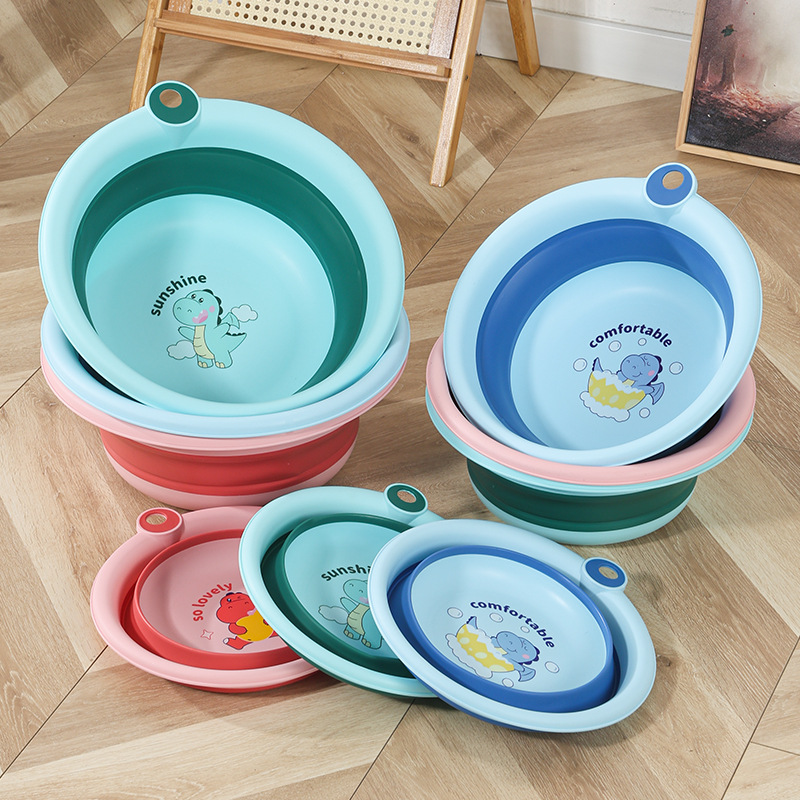 无异味加厚PP塑料洗脸盆批发家用折叠盆便携式可挂孔收纳现货速发