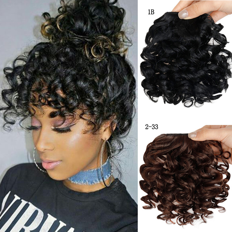 European and American Small Roll Bangs Wig African Curl Short Air Bangs Wig Bangs Wig Pieces