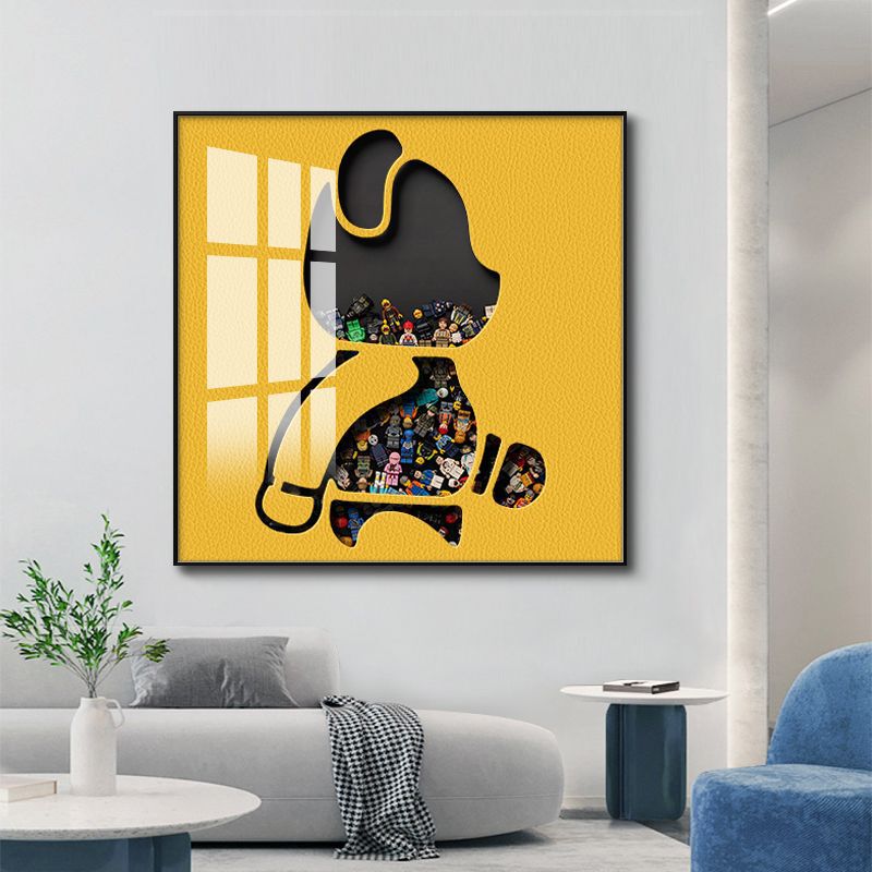 Modern Cartoon Animation Decorative Painting Bedroom Trendy Violent Bear Hanging Painting Simple Living Room Dining Room Background Combination Mural