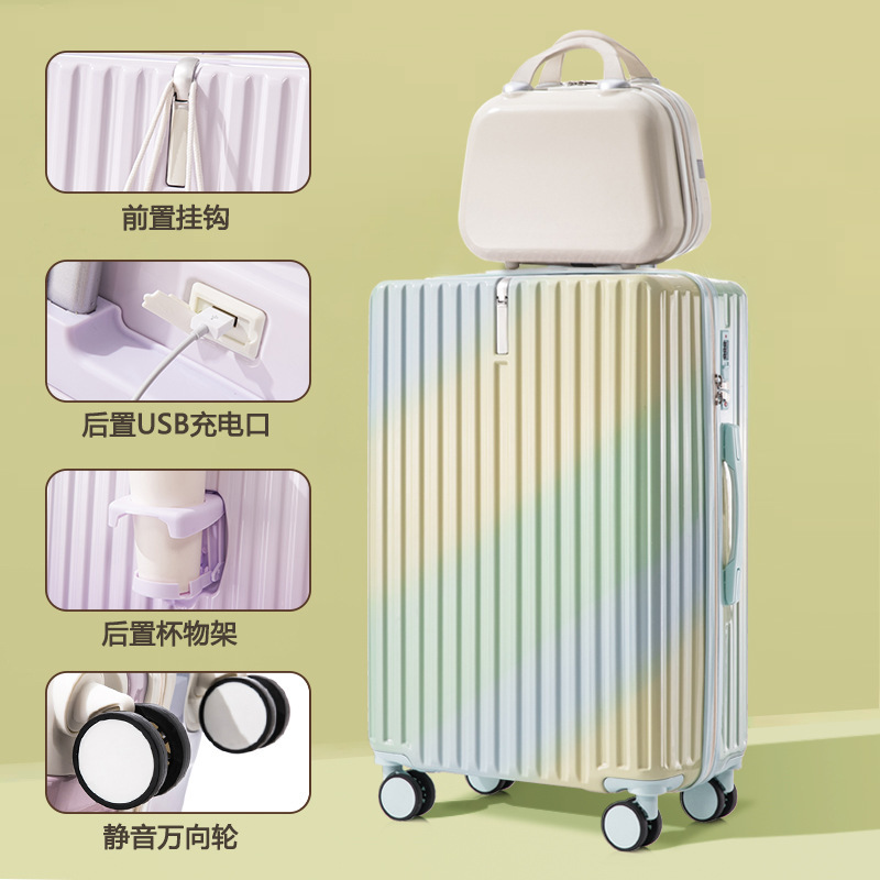 Mujeres japonesas de moda, color gradiente, maleta fresca, 28 maletas de viaje de contraseña de estudiantes