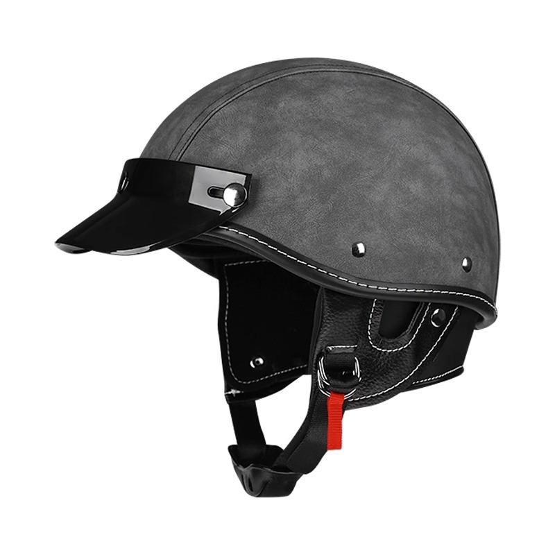 Comercio exterior se especializa en casco de motocicleta verano retro motocicleta medio casco Harley crucero primicia casco hombres y mujeres coche eléctrico seguridad