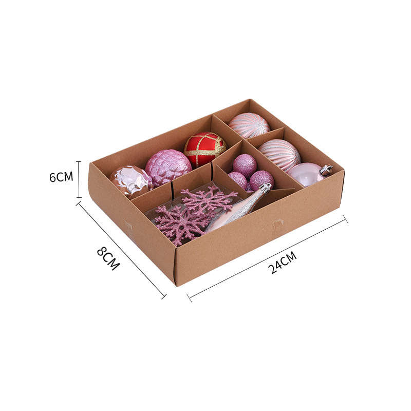 Navidad transfronteriza caja de bola de luz, paquete de regalo de galvanoplastia pintado, decoración de Navidad, set de bola de Navidad