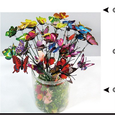 Decoración de mariposa 3D de PVC, enchufable, de una o doble capa, para jardín, fiesta y exteriores