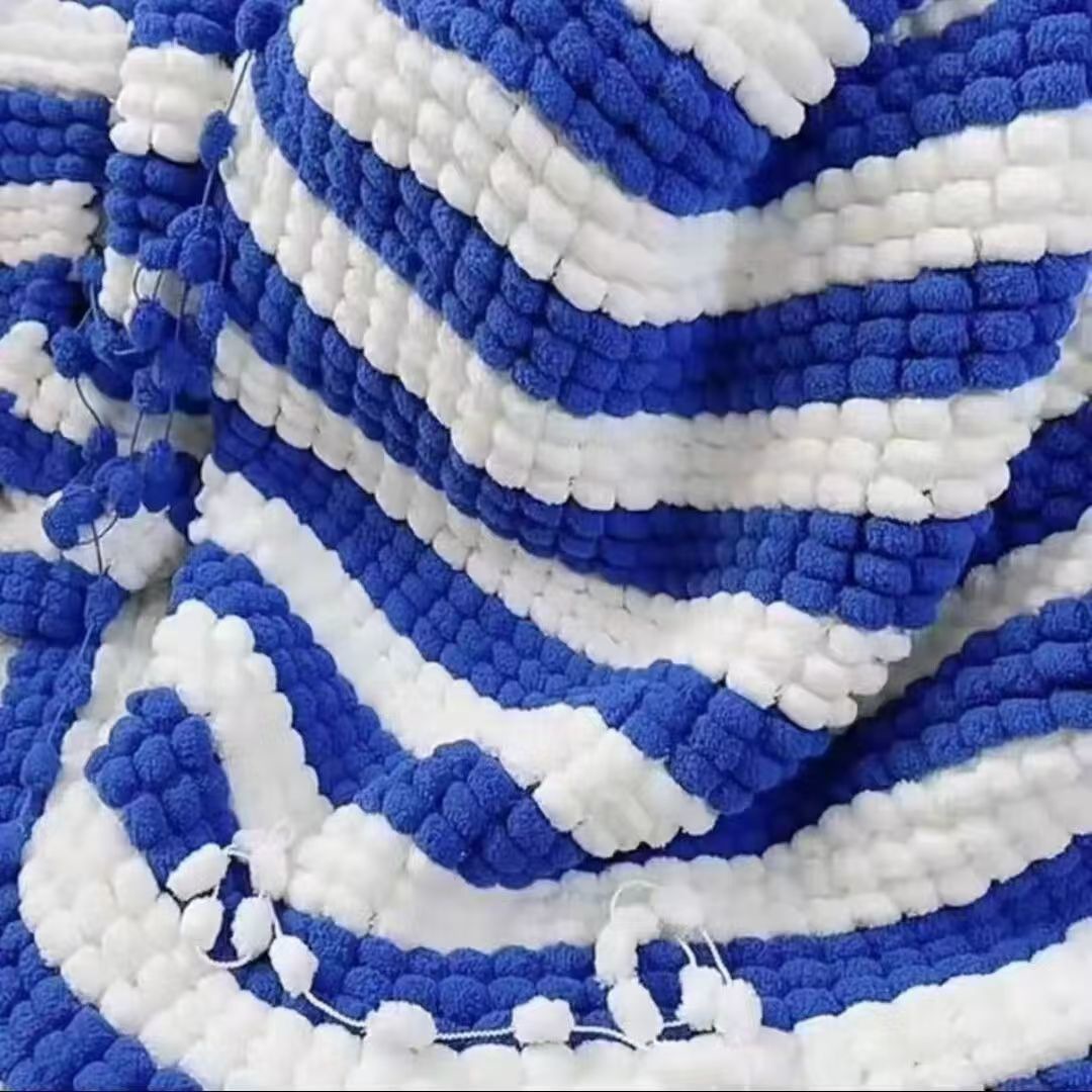 밀크화이트+사파이어블루_실볼 5개+공구 (뜨개질스카프 1.6m * 16cm )