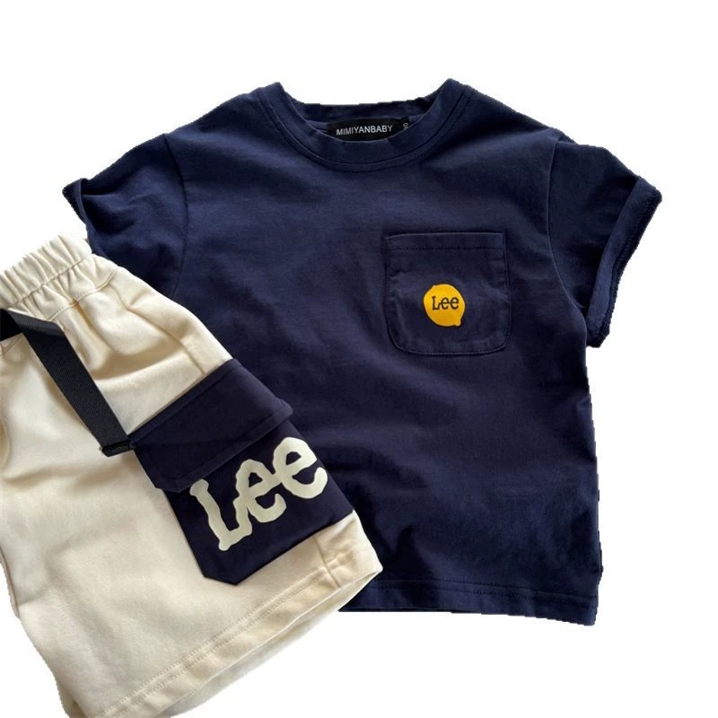 Children's summer Japanese T-shirt for men and women, with short sleeve, children's clothing, with little bears