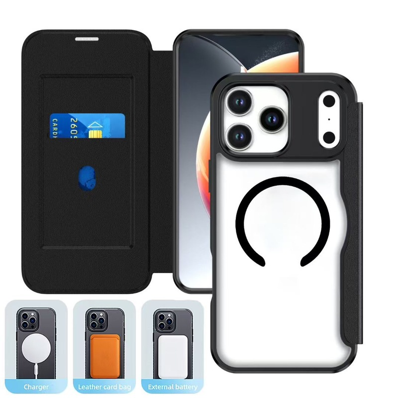 Apple 17PROMAX、16、15PLUS、XS対応 レザーケース マグネット式 耐衝撃 フリップカバー 保護ケース|undefined