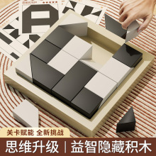 跨境隐藏积木拼图玩具培养儿童空间思维想象能力亲子互动桌面游戏