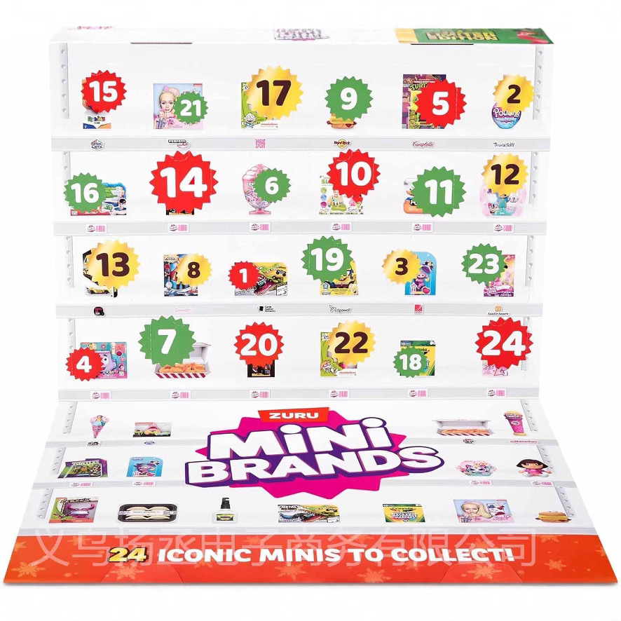 Calendario de Adviento de edición limitada Mini Brands 2024 con mini-marcas, juguetes y gourmet