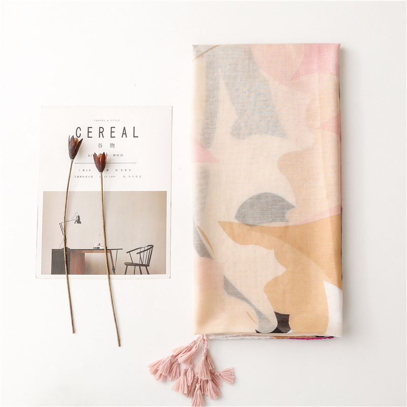 Scarf Classification Holiday Occasion Women's Vacation Color Block Voile Silk Scarves