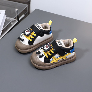 Winter Double-Layer Cotton Korean Style Toddler Cotton Shoes Children's Sneakers Boys and Girls Baby Shoes Fleece-Lined Warm Infant Shoes 1994