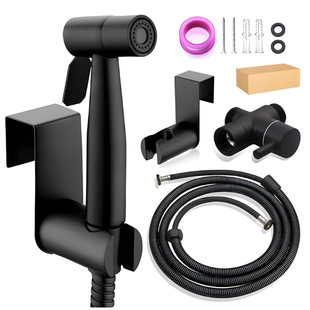 Cross-Border black 304 stainless steel toilet spray gun Women's washer set toilet toilet pressurized flusher nozzle