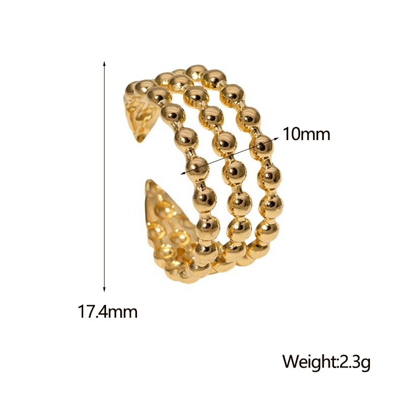 PVD Coated Animal Prints Jewelry Geometric 304 Stainless Steel Casual Simple Style Waterproof Non Tarnish Open Rings display picture 23