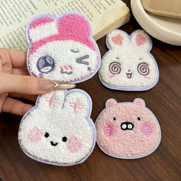 Cute My Melody Bunny and Pig Hair Stickers for Girls, Seamless Forehead Bangs Stickers, Hair Styling Magic Magic Stickers for Women