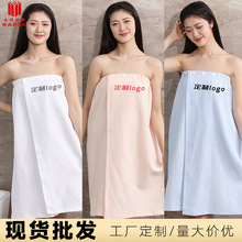 工厂批发纯棉华夫格浴裙 吸水速干可穿裹胸浴巾 美容院全棉浴裙